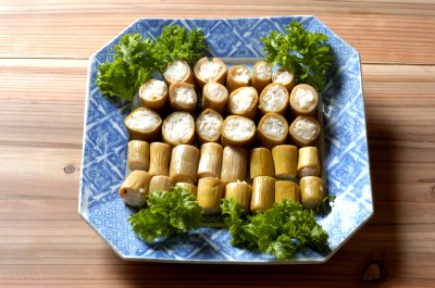 つがに汁、黒竹の筒ずし