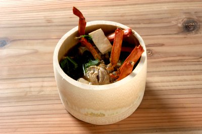 つがに汁、黒竹の筒ずし