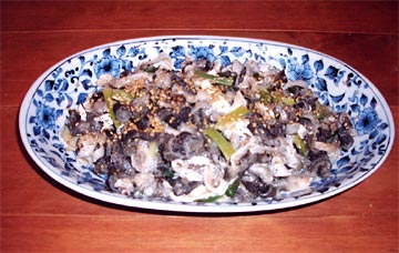 鰤の皮の酢味噌和え