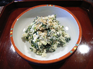 わさびの白和え