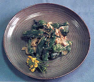 シシトウと豚肉の酢みそ和え