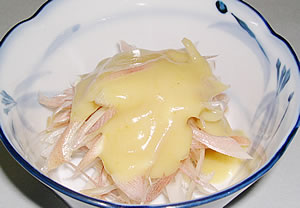 ミョウガとイカの酢味噌和え